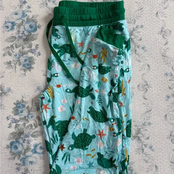 Women’s Little Sleepies Sea Turtle Print Pajamas - Green and Blue - Picture 2 of 2
